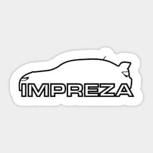 Subaru Impreza Car Outline big font Sticker